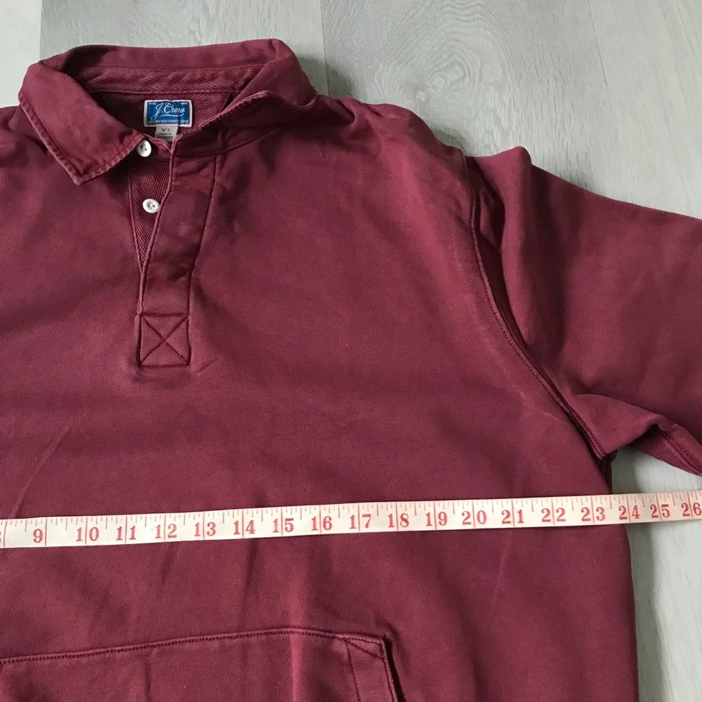 J CREW BURGUNDY LONG SLEEVE COLLARED HENLEY WOMENS XL